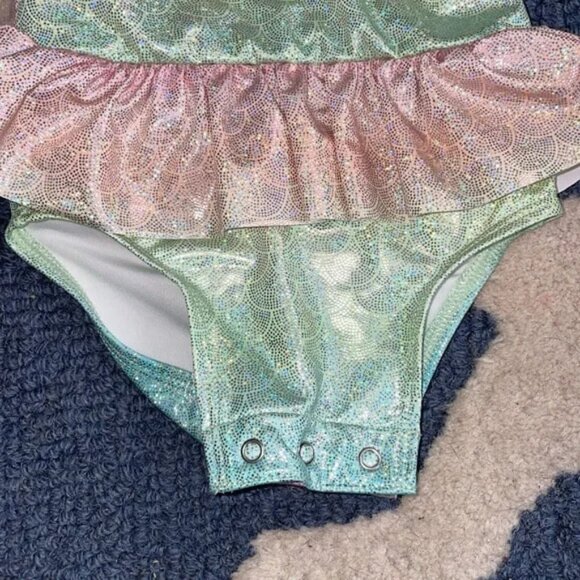 Sparkly Multicolor Ruffled Swimsuit 3-6months - Picture 4 of 4